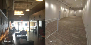 A photo of a remodeled business space with a more modern style